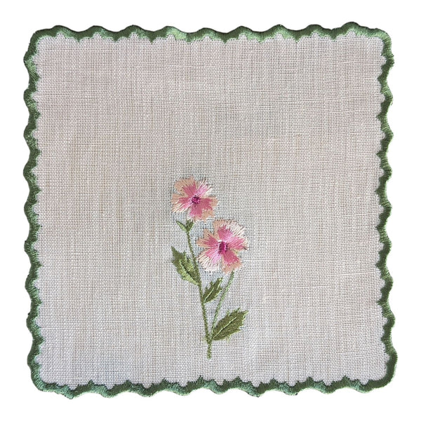 FLORAL - Floral Embroidery Cocktail Napkin Set (set of 6)