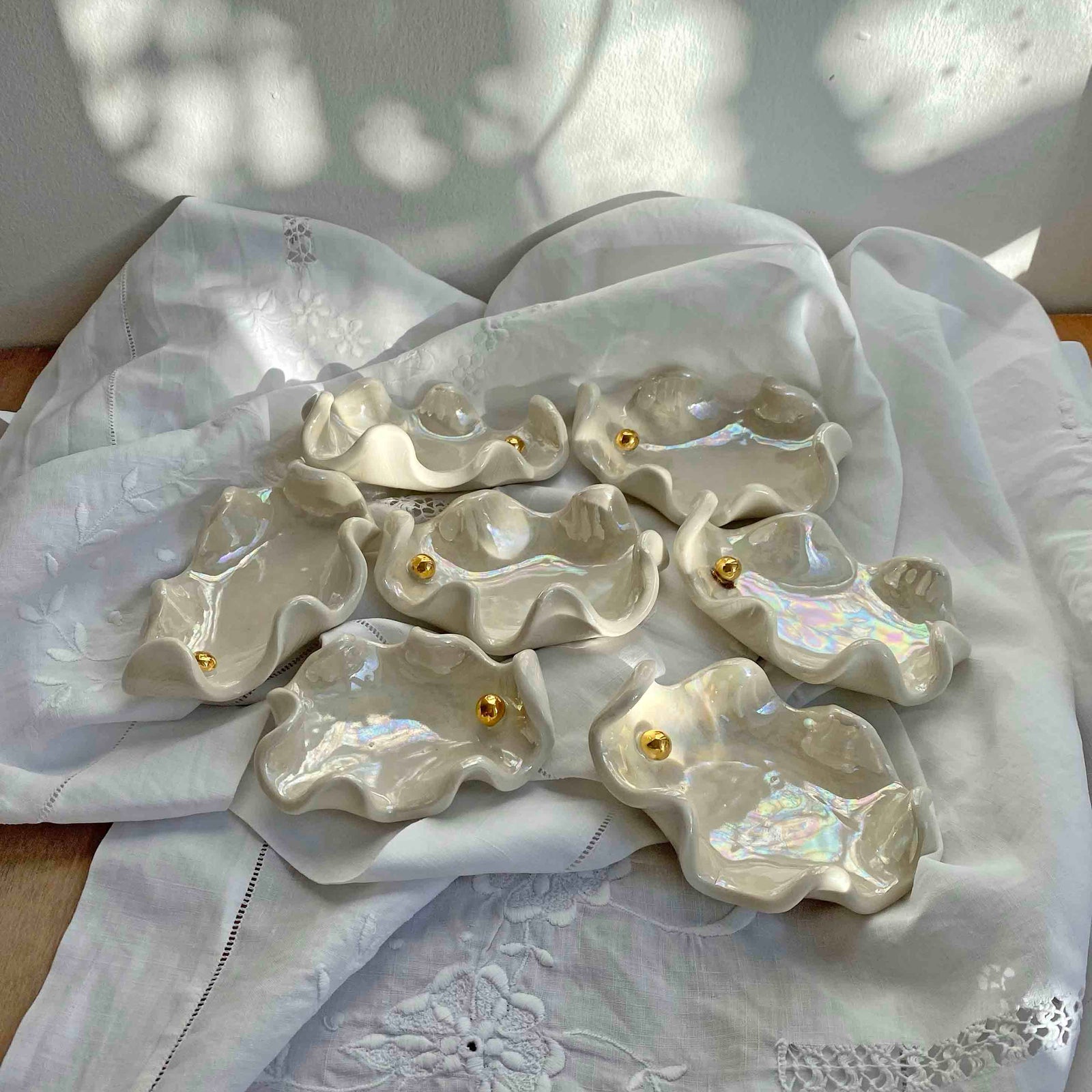 Porcelain Ceramic Oyster Shell Pinch Pot