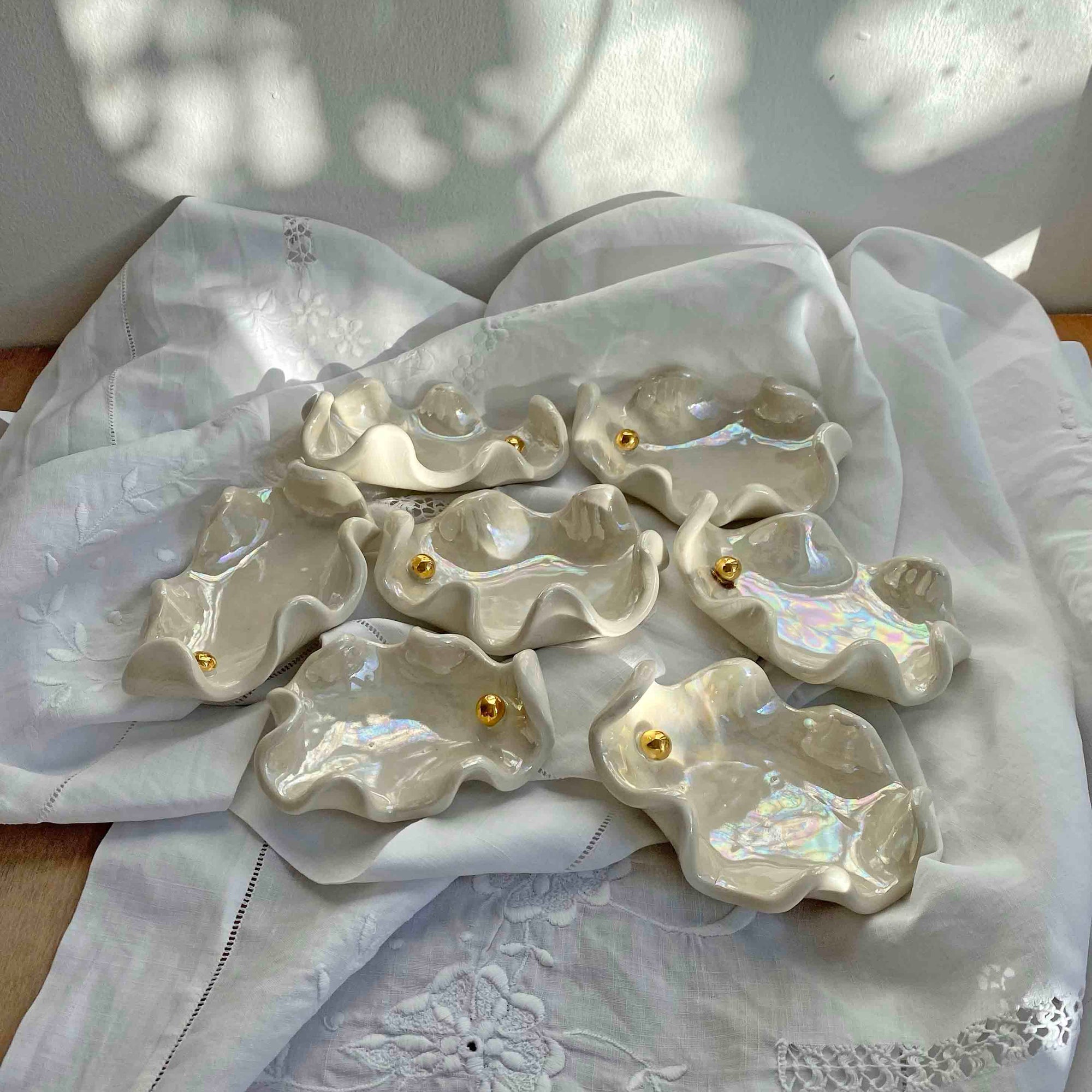 Porcelain Ceramic Oyster Shell Pinch Pot