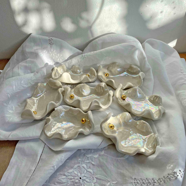 Porcelain Ceramic Oyster Shell Pinch Pot
