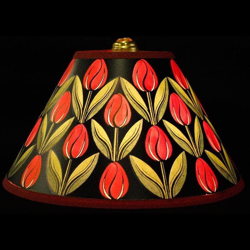 Tulips Hand Painted 10" Lampshade in Red