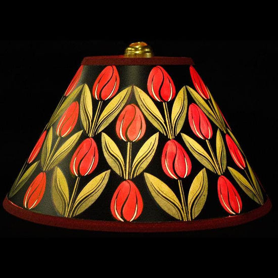 Tulips Hand Painted 10" Lampshade in Red