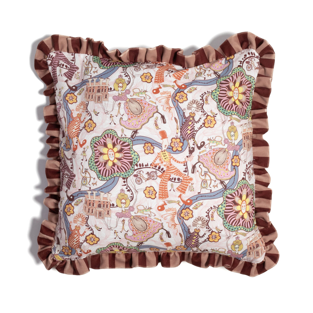 Velvet Cushion made with Liberty Fabric 'Shirley Smith'