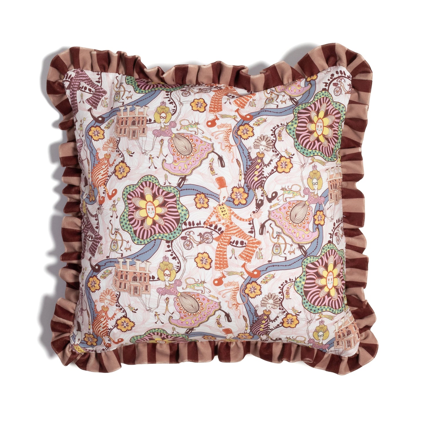 Velvet Cushion made with Liberty Fabric 'Shirley Smith'