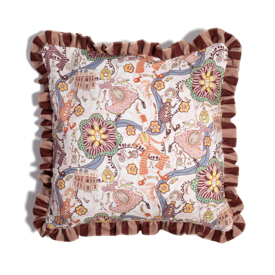 Velvet Cushion made with Liberty Fabric 'Shirley Smith'