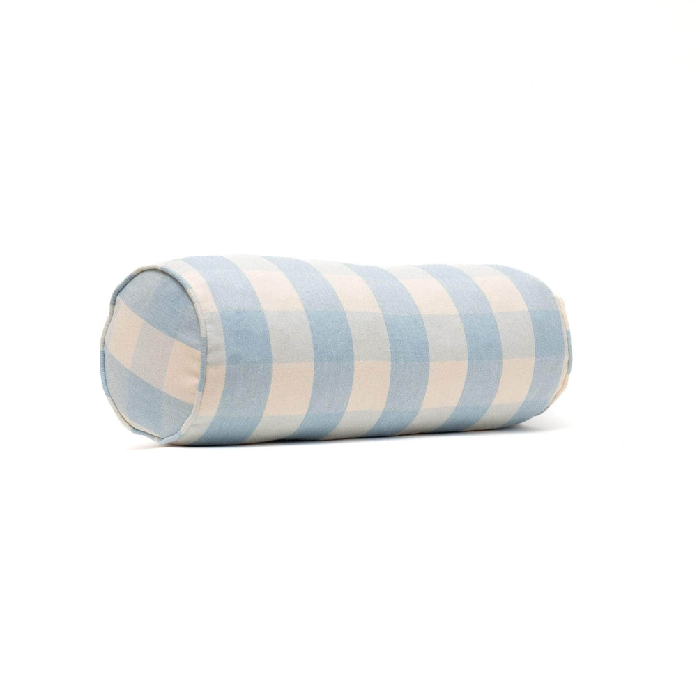 Bolster Cushion in Blue Check