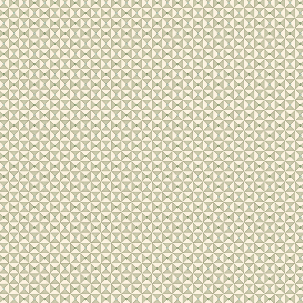 Broken Dishes Wallpaper - Serene Green