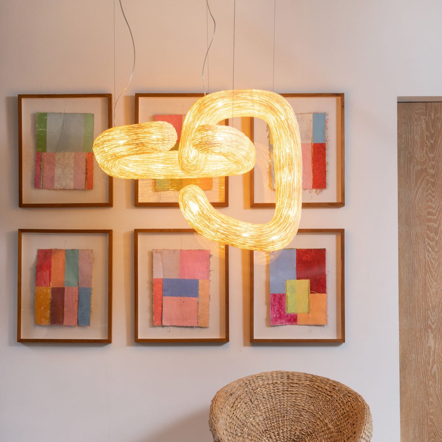 Set of 2 Orbette Pendant Lights by Ango – Handwoven Rattan Sculptural Design