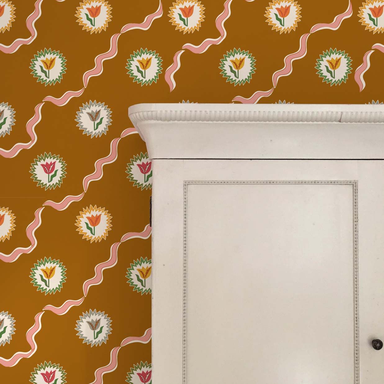 Tulips of Belgravia Wallpaper - Camel