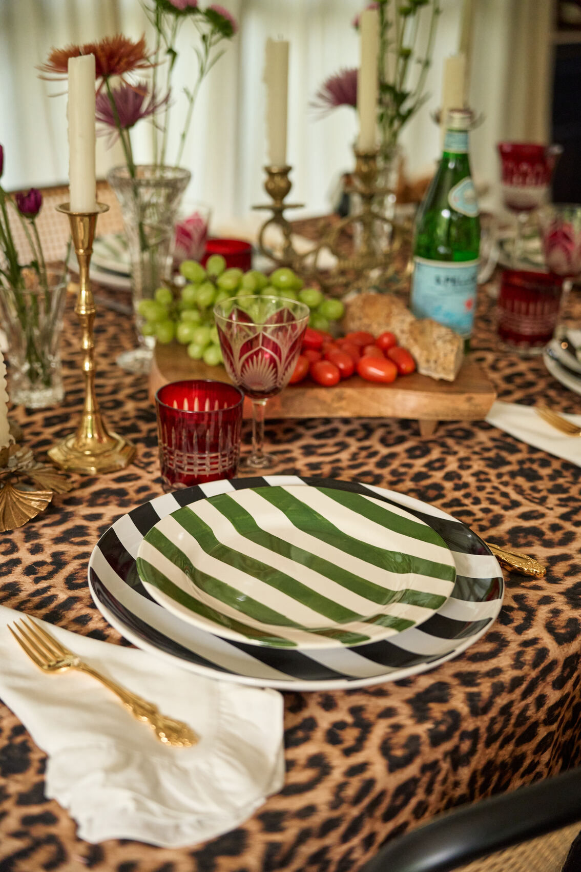 Green Striped Dessert Plate- Between Us