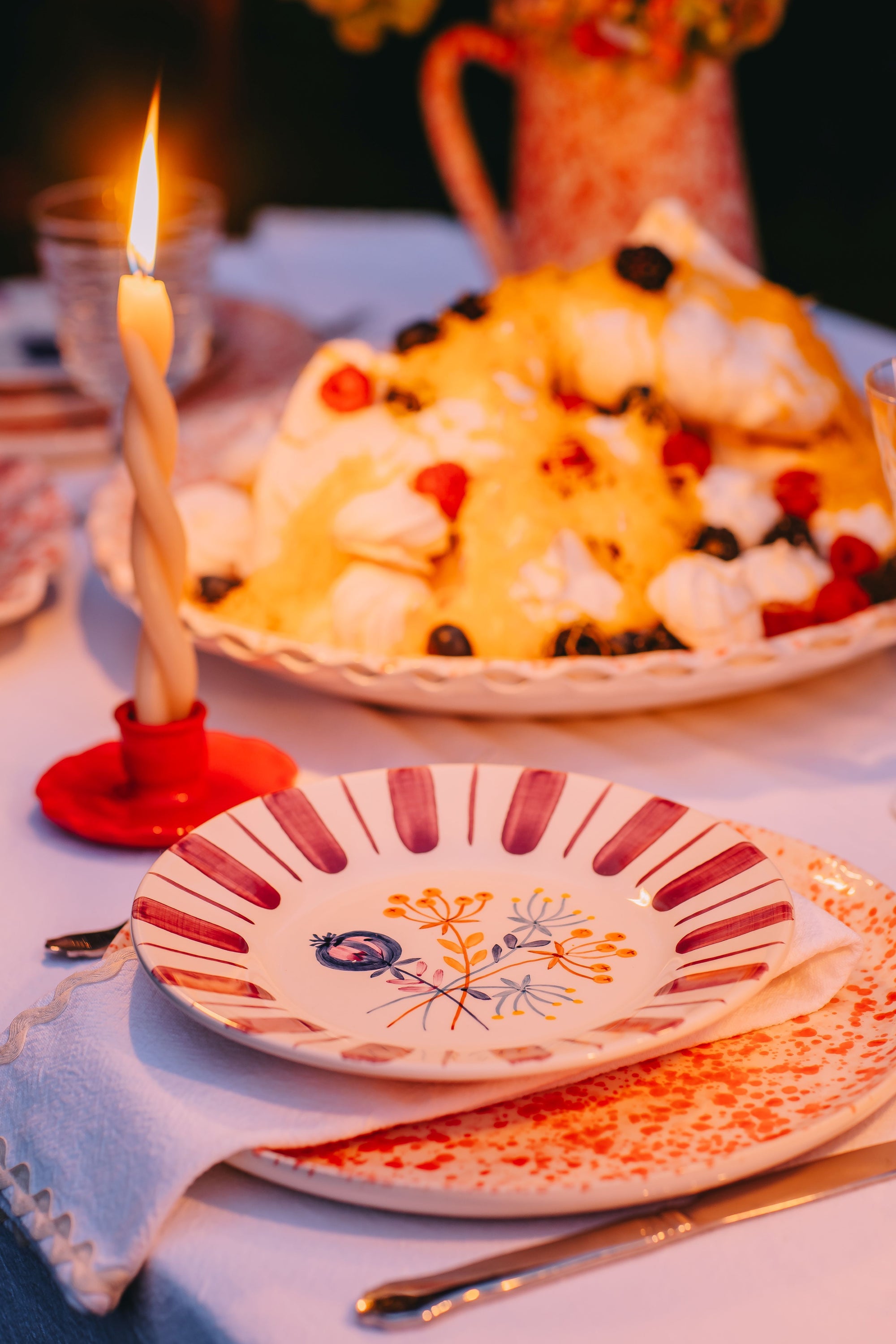 Purple Dessert Plate - The Portuguese Chitas