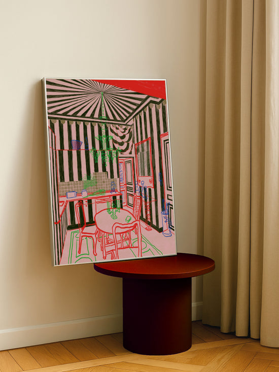 Stripey Kitchen - Fine Art Print
