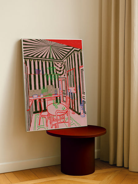 Stripey Kitchen - Fine Art Print