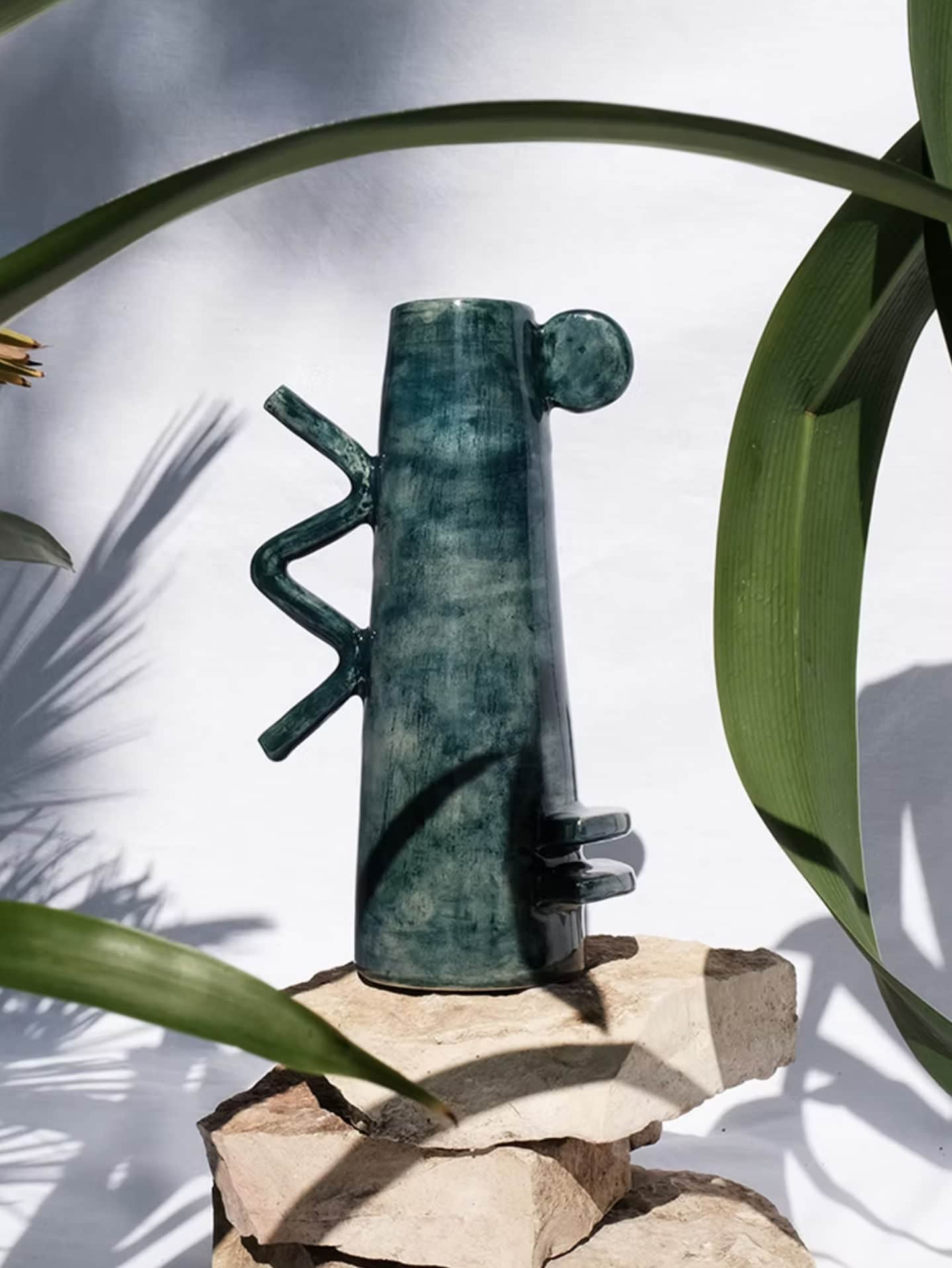 Azrem Ceramic Vase from Algeria - Emerald