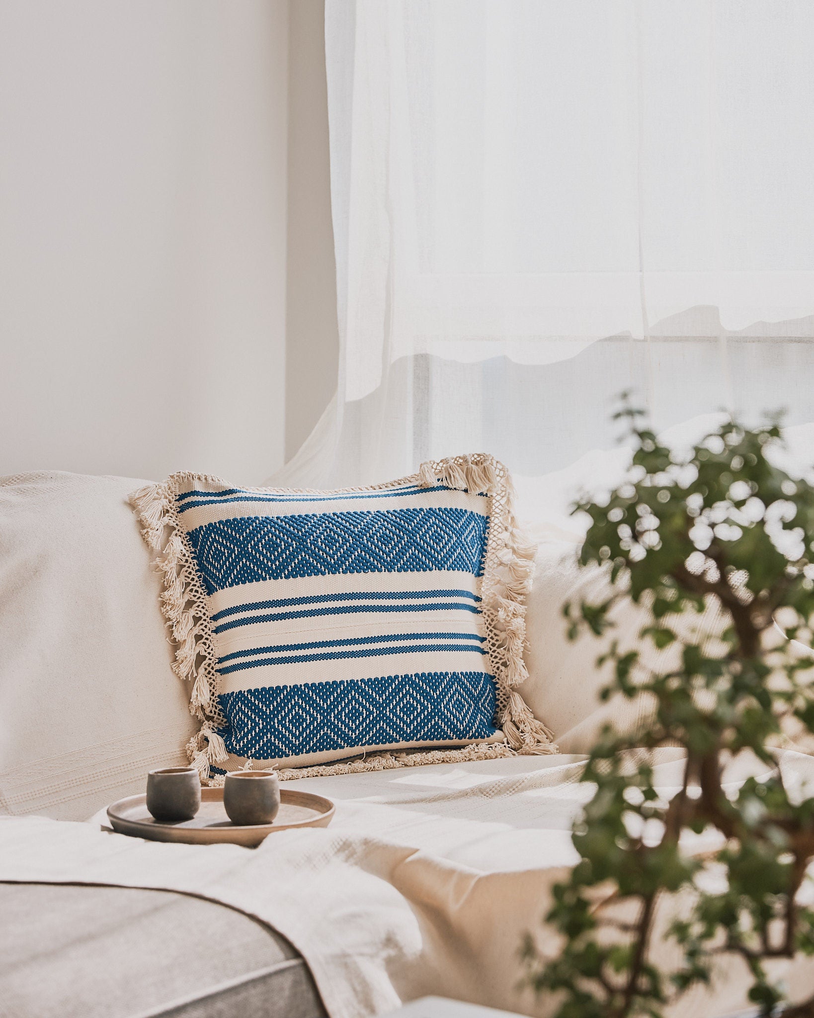 Blue Rayas - Cushion Cover