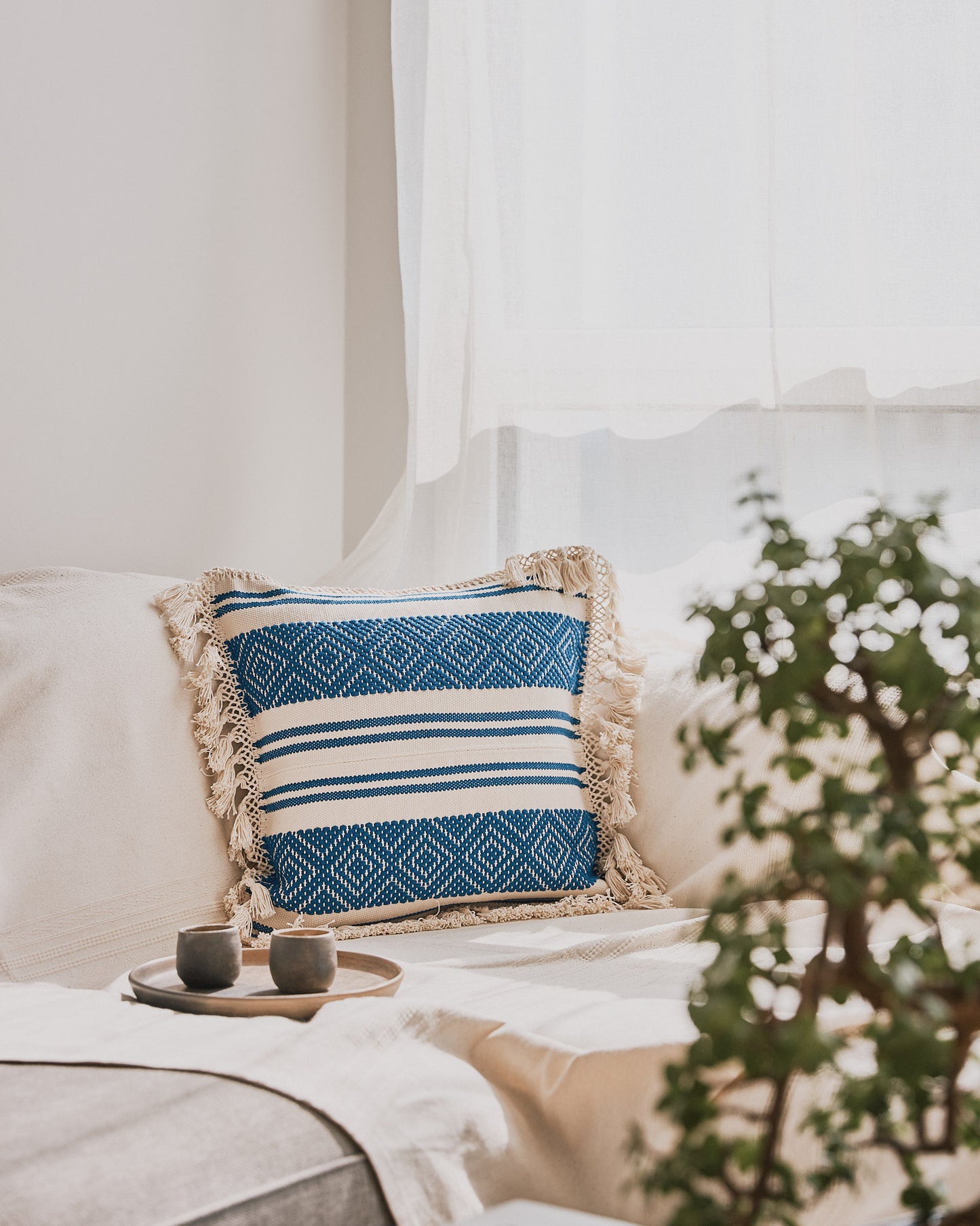Blue Rayas - Cushion Cover