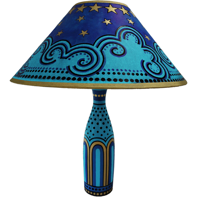 Portico Carafe Lamp - Blue Gold