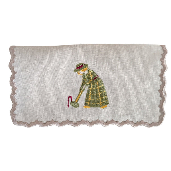 CROQUET - Croquet Embroidery Cocktail Napkin Set (set of 6)