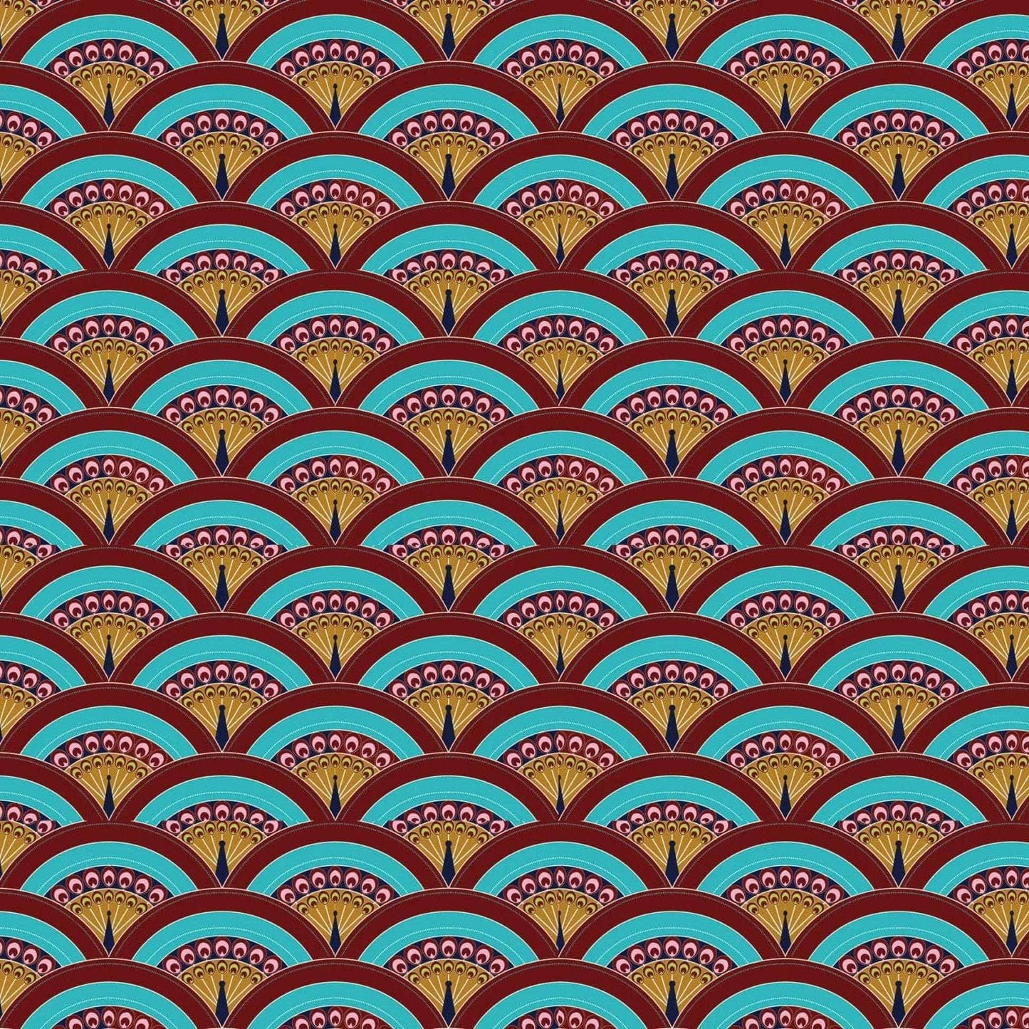 Matthew Williamson Cotton Tablecloth Peacock Feather- Style 02