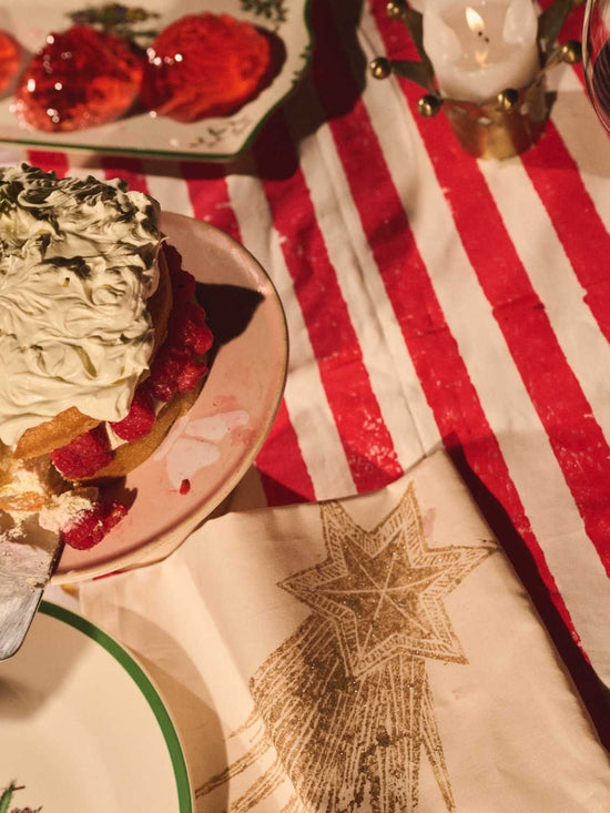 Christmas Red Stripe Tablecloth