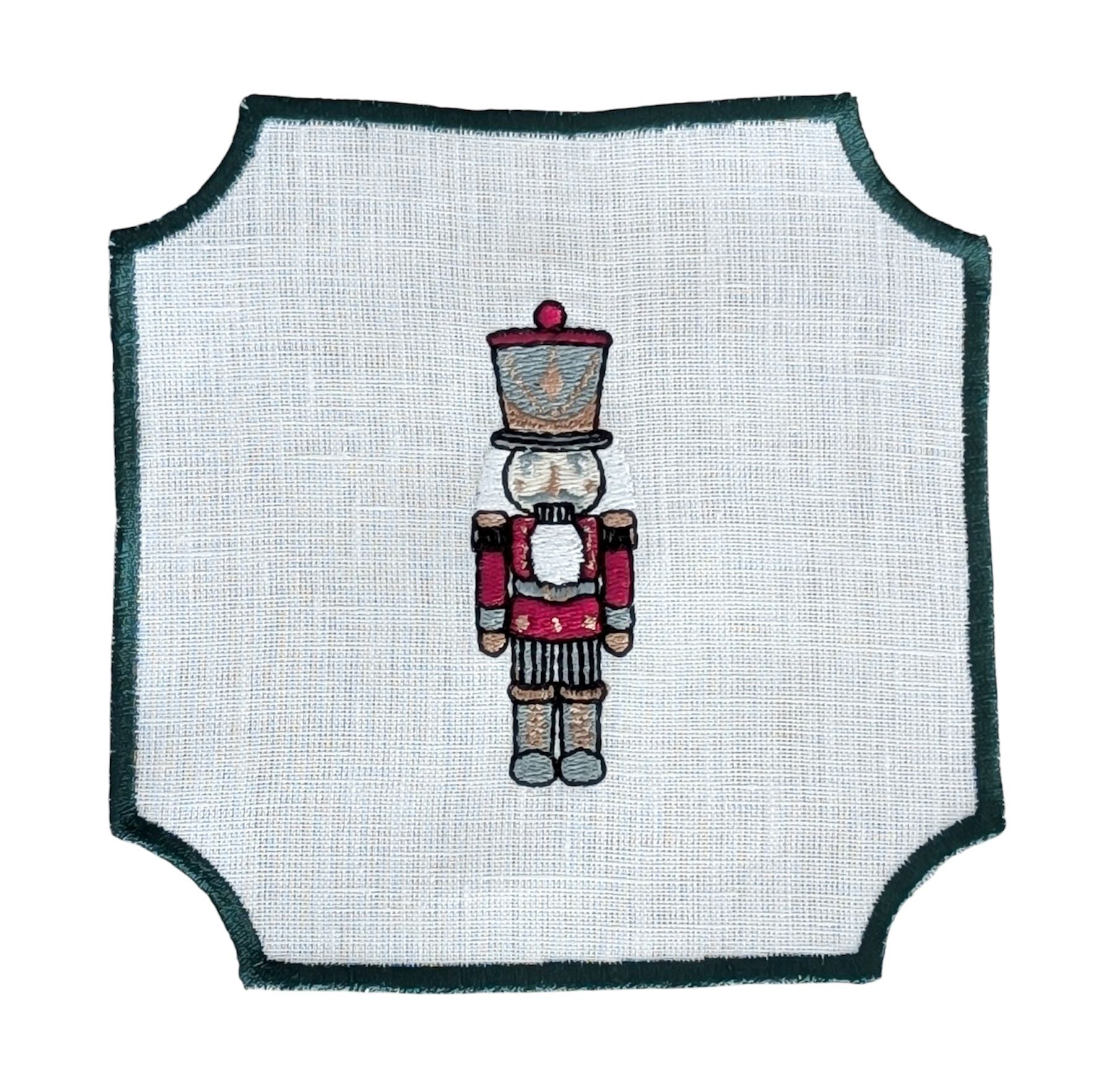 NUTCRACKER - Christmas Embroidery Cocktail Napkin Set (set of 6)