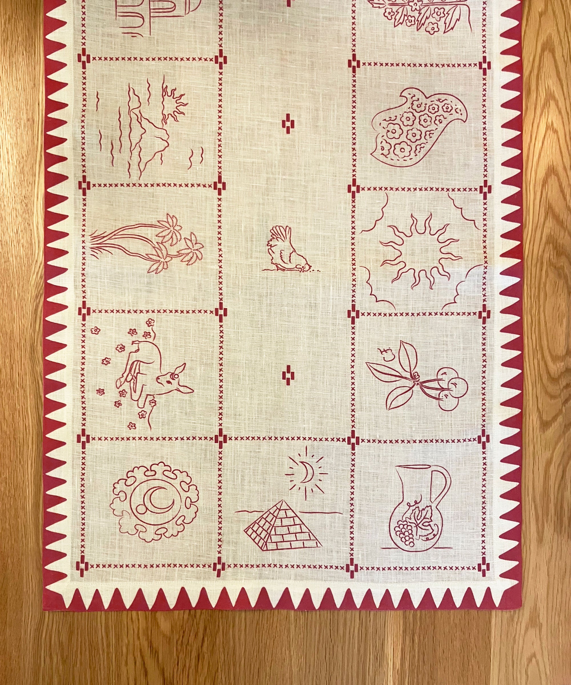 Redwork Table Runner in Red