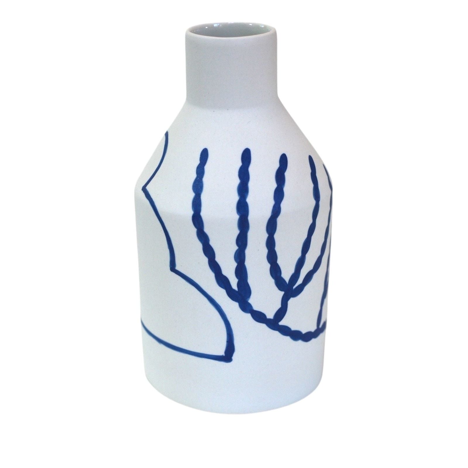 Porcelain Bottle Vase in Cloud and Coral