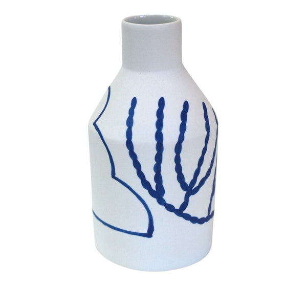 Porcelain Bottle Vase in Cloud and Coral