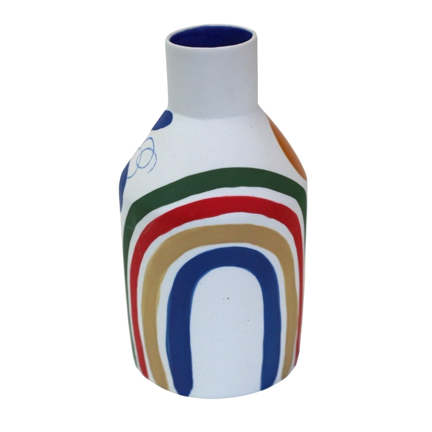 Bottle Vase in Porcelain and Brushstroke
