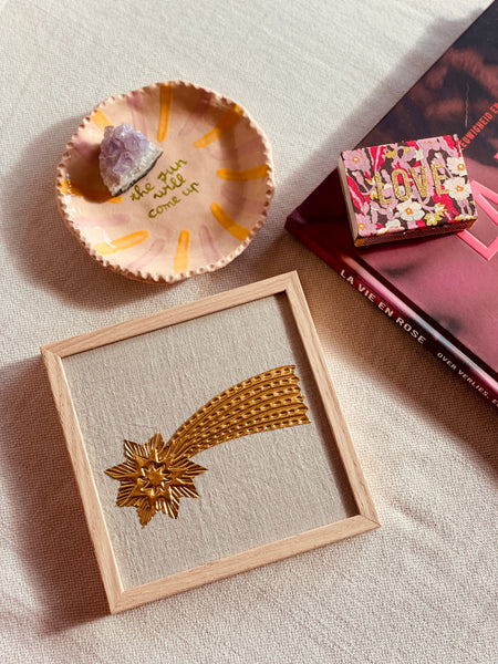 Gold Foil Art Piece - Shooting Star
