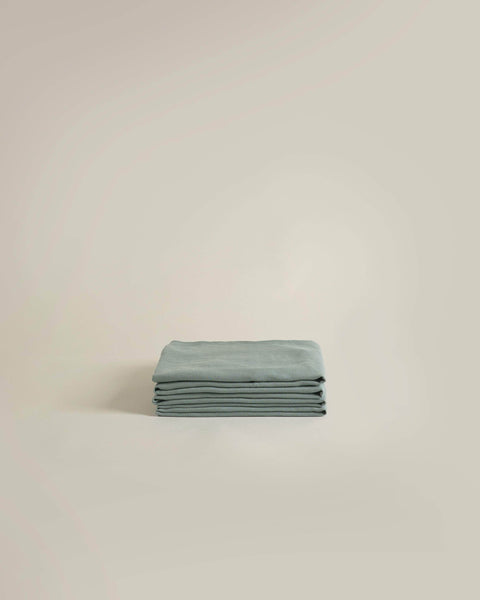 Hemp Fitted Sheet Dusty Blue