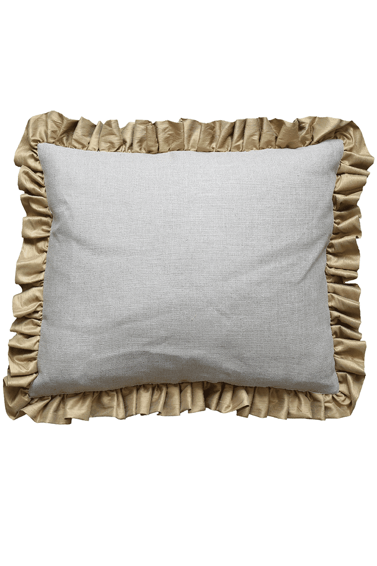 Ruffle Silk Cushion Gold