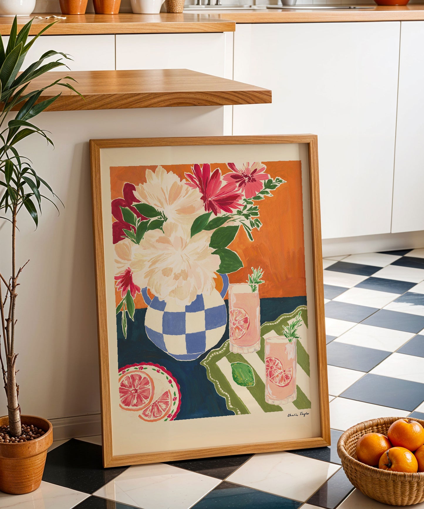 'Peonies and Palomas' Print