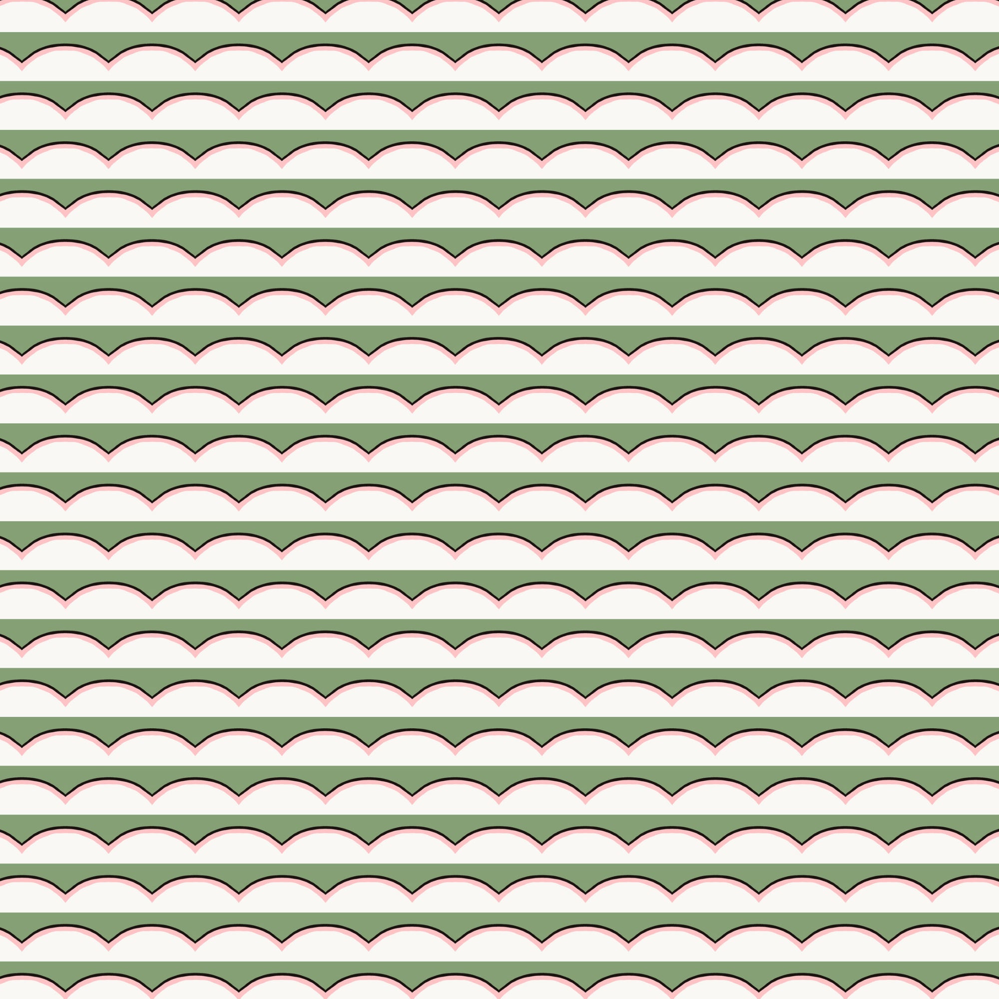 Scallops Wallpaper - Green