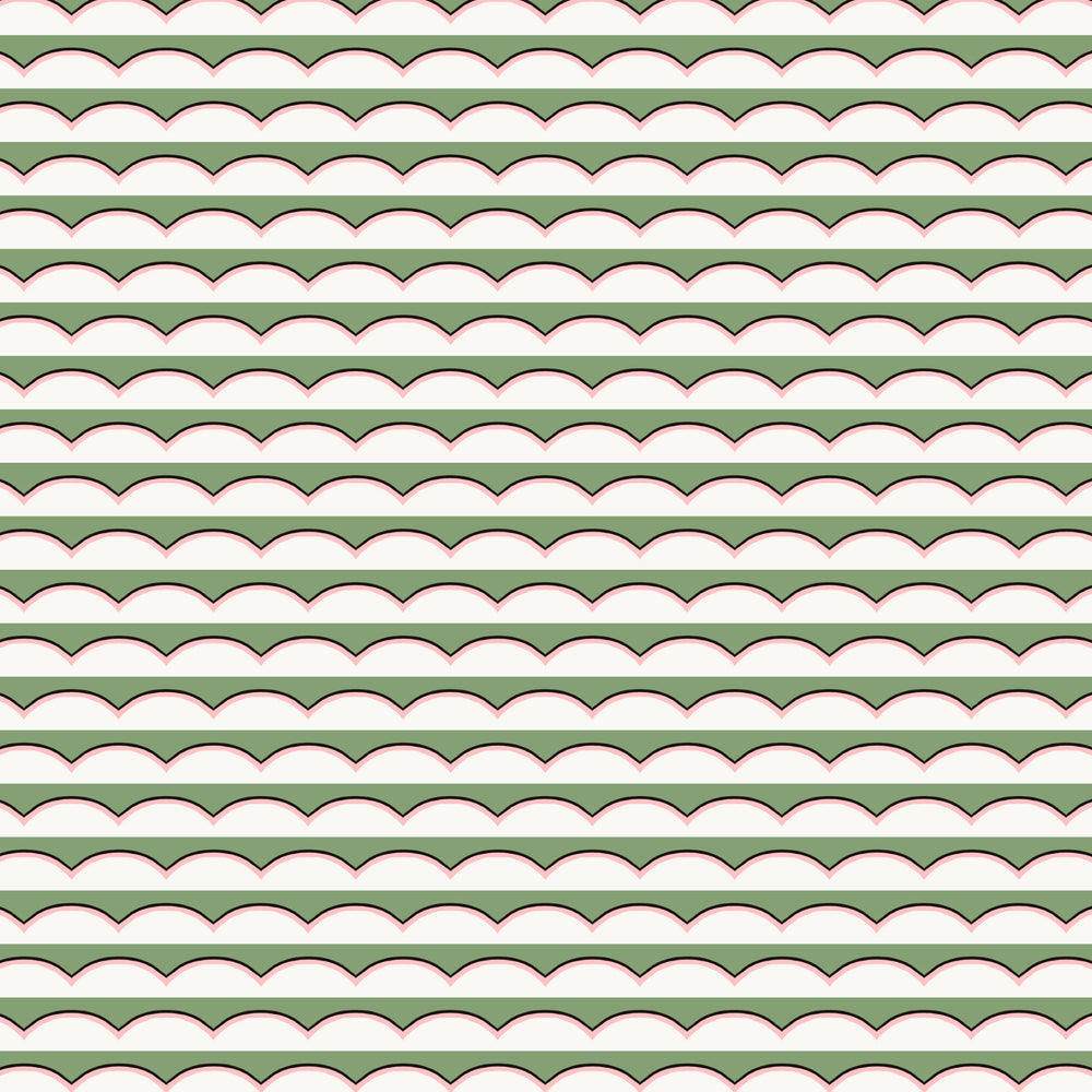Scallops Wallpaper - Green