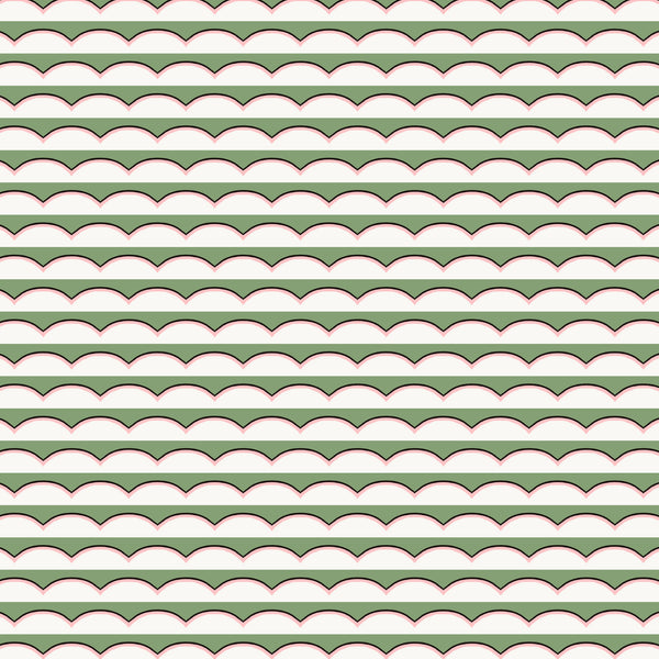 Scallops Wallpaper - Green