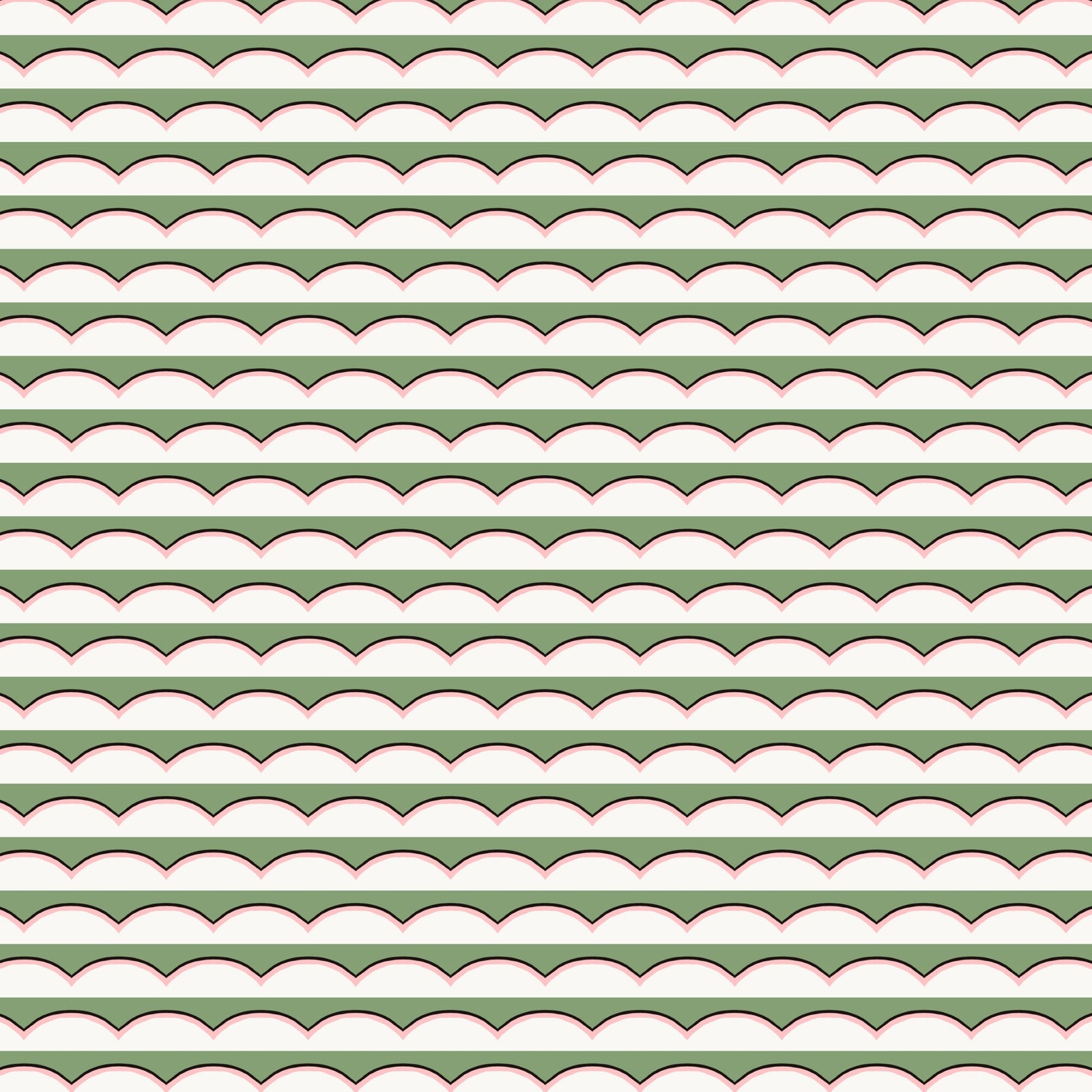 Scallops Wallpaper - Green