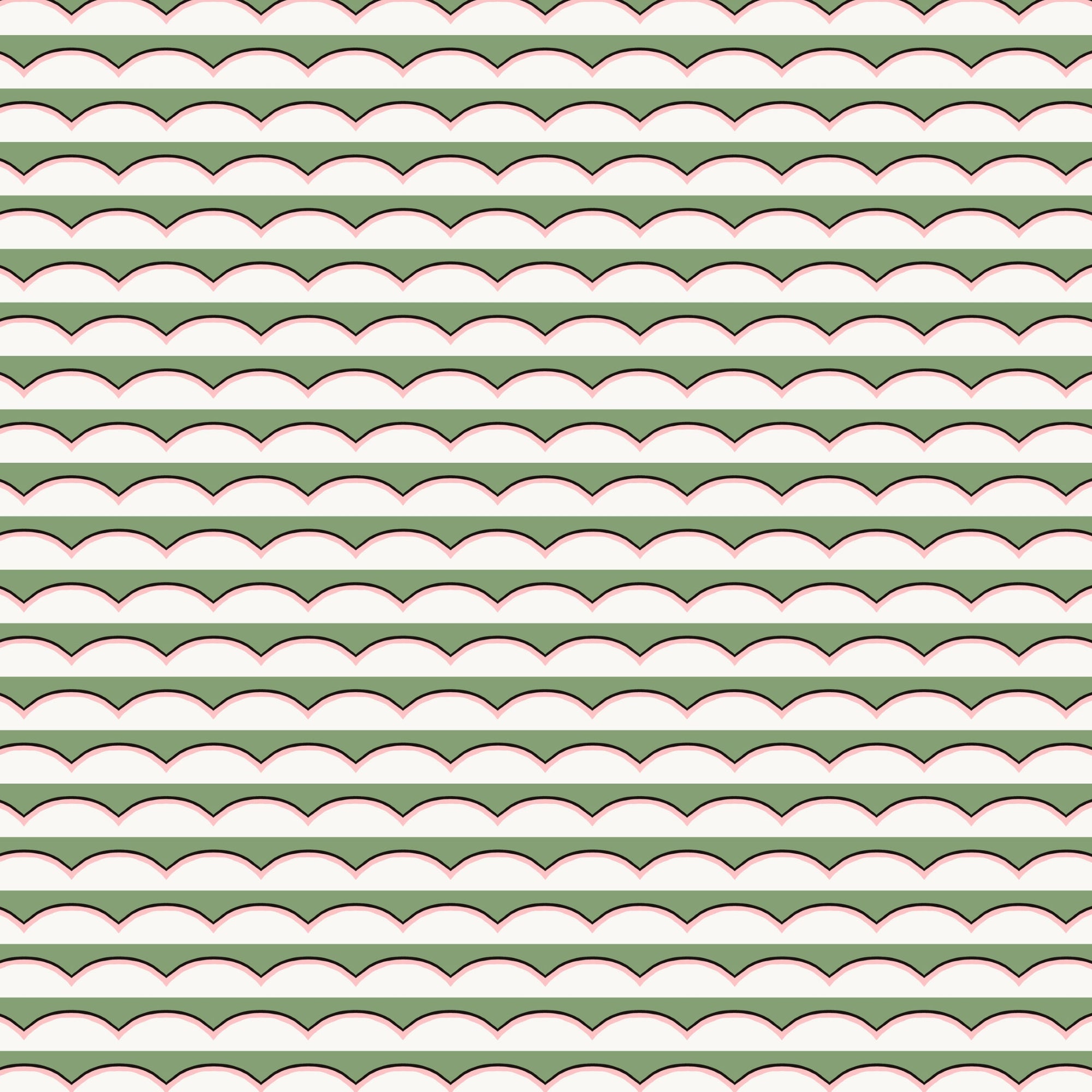 Scallops Wallpaper - Green