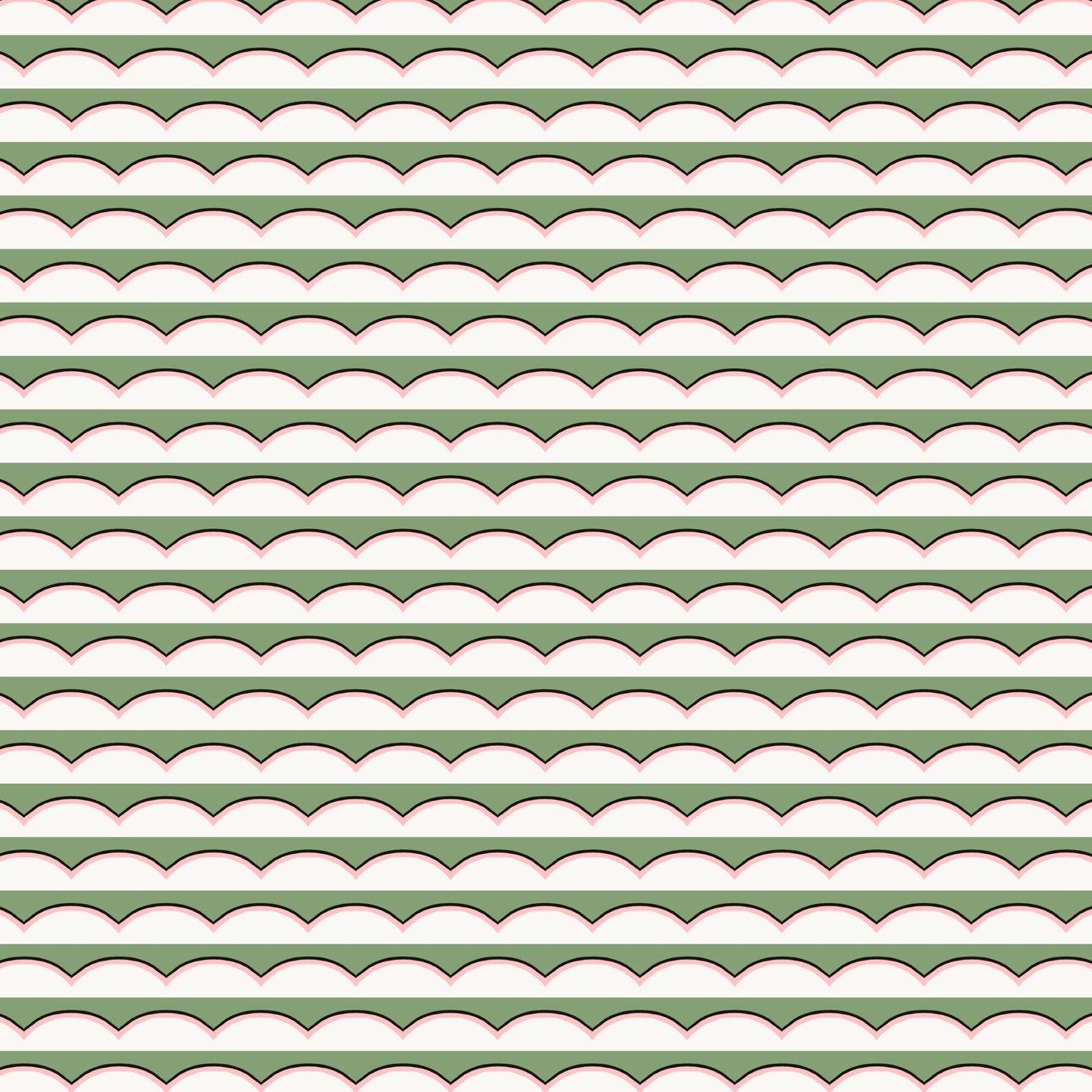 Scallops Wallpaper - Green
