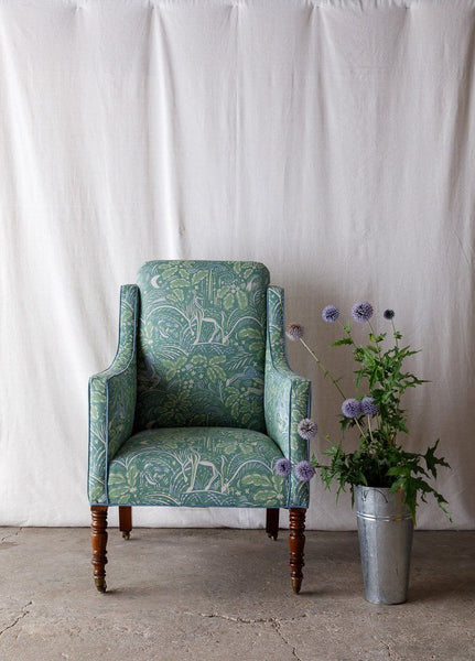 Staffordshire Fabric in Forest Green and Field Blue