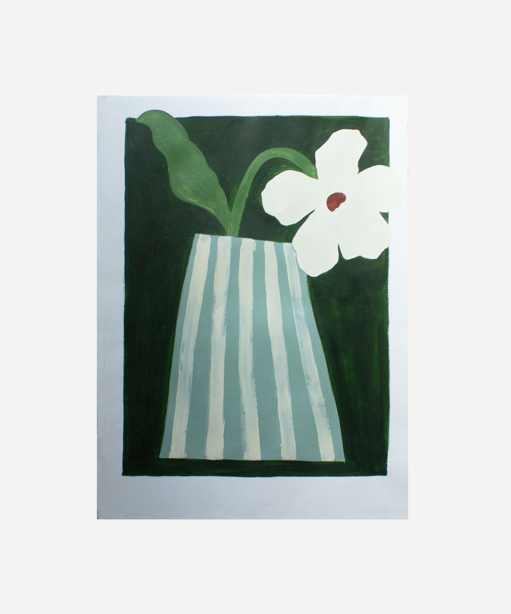 Green and mint vase- Original painting