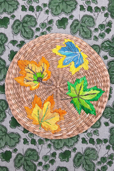 ’The Raffia Placemat’ - Autumn Leaves (pair)