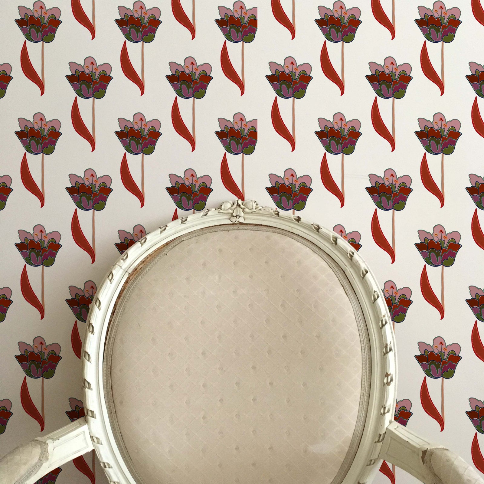 Tulips Wallpaper - White