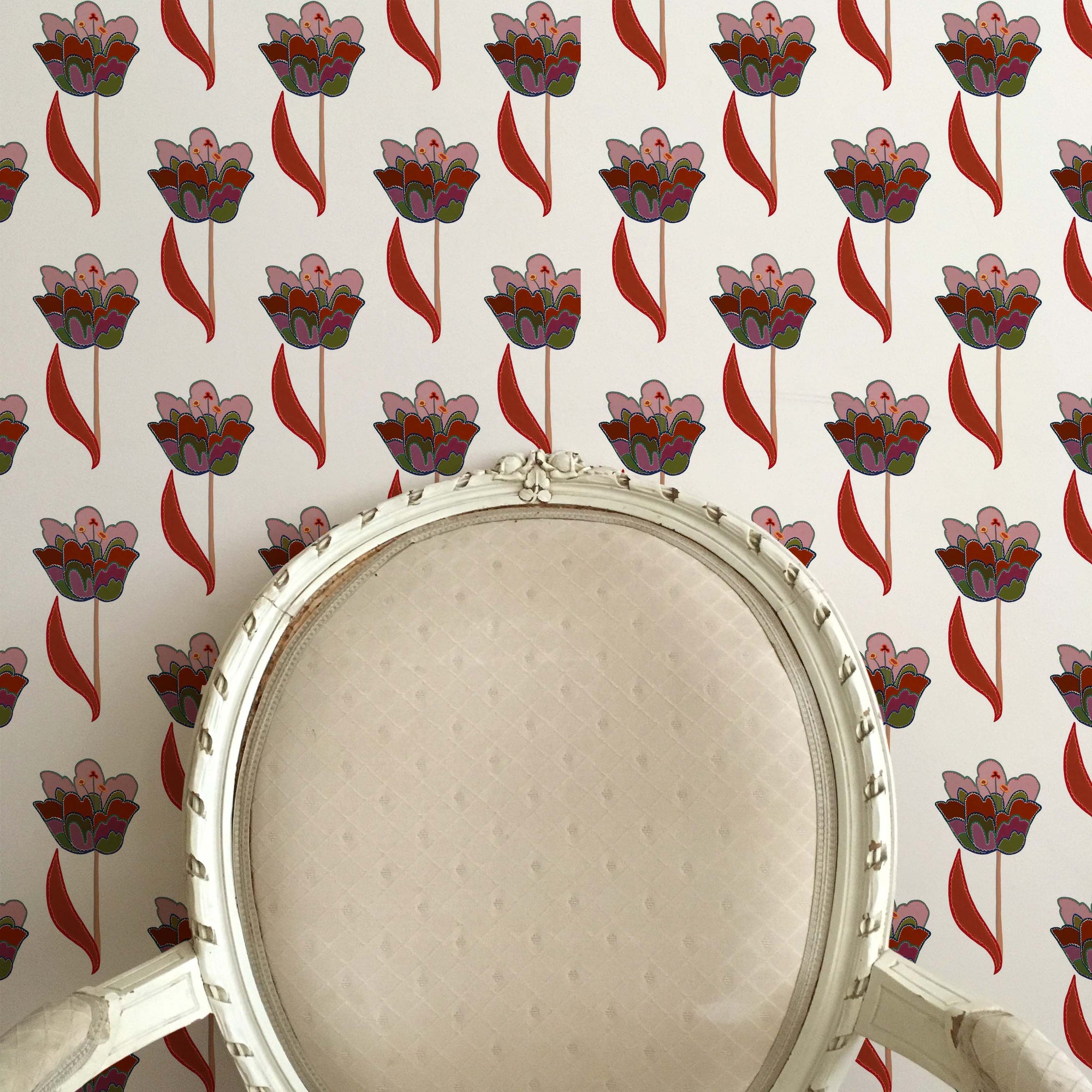 Tulips Wallpaper - White