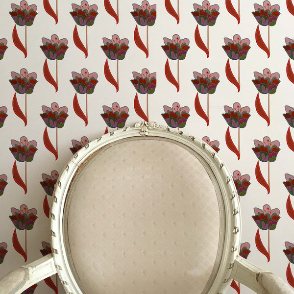 Tulips Wallpaper - White