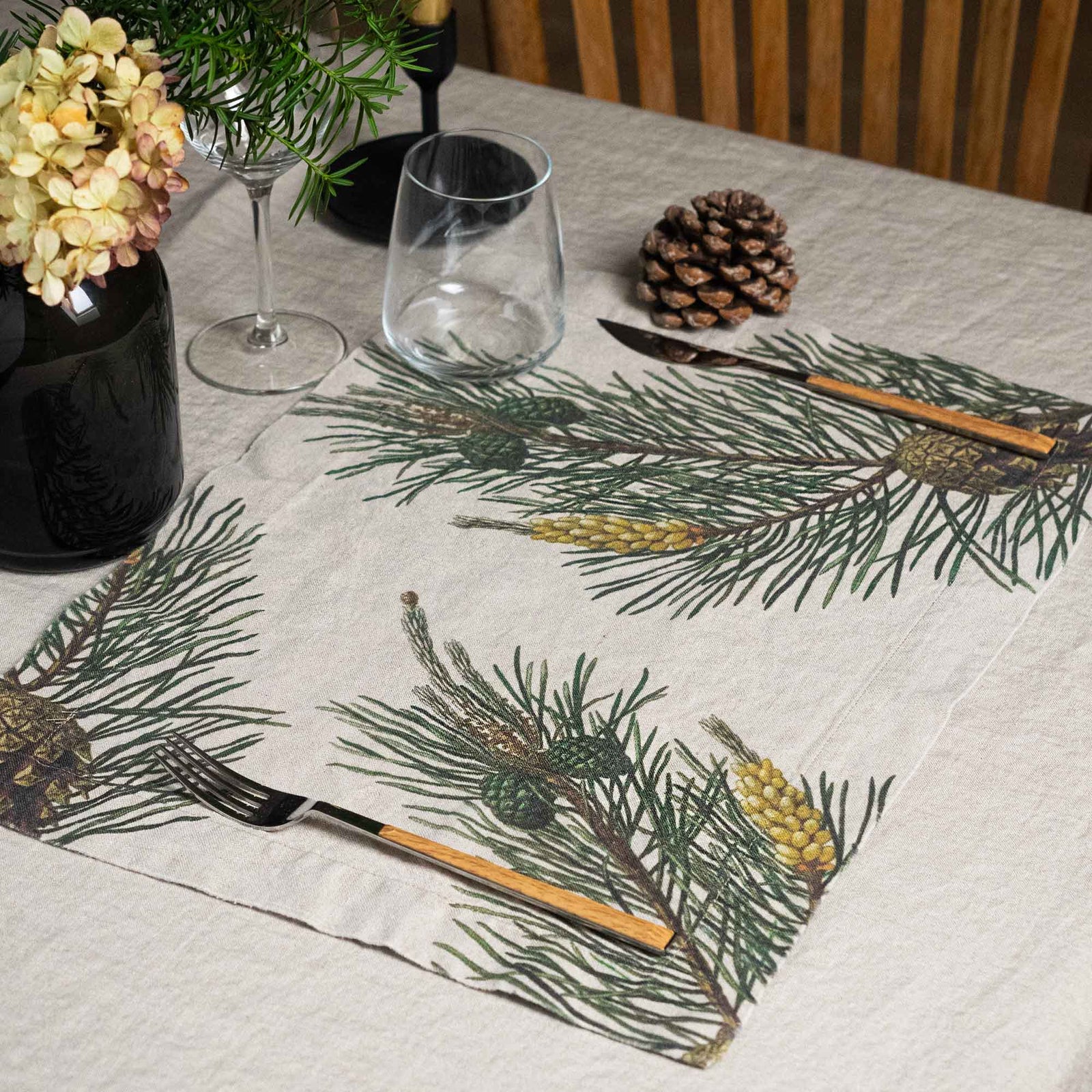 Linen Placemats PINE Set of 2