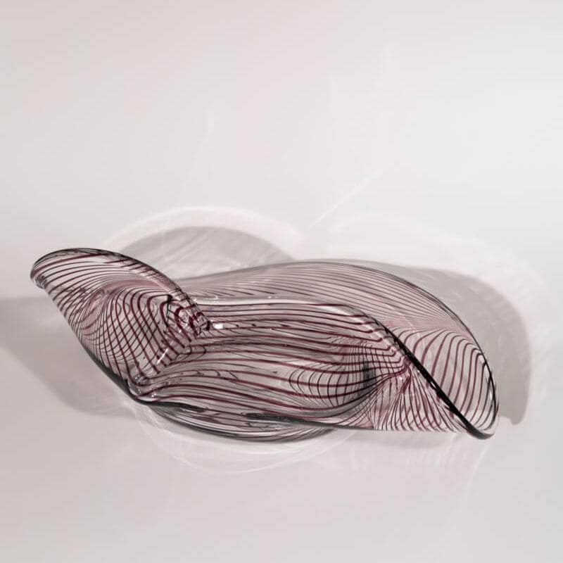 Vintage Striped Murano Glass Bowl