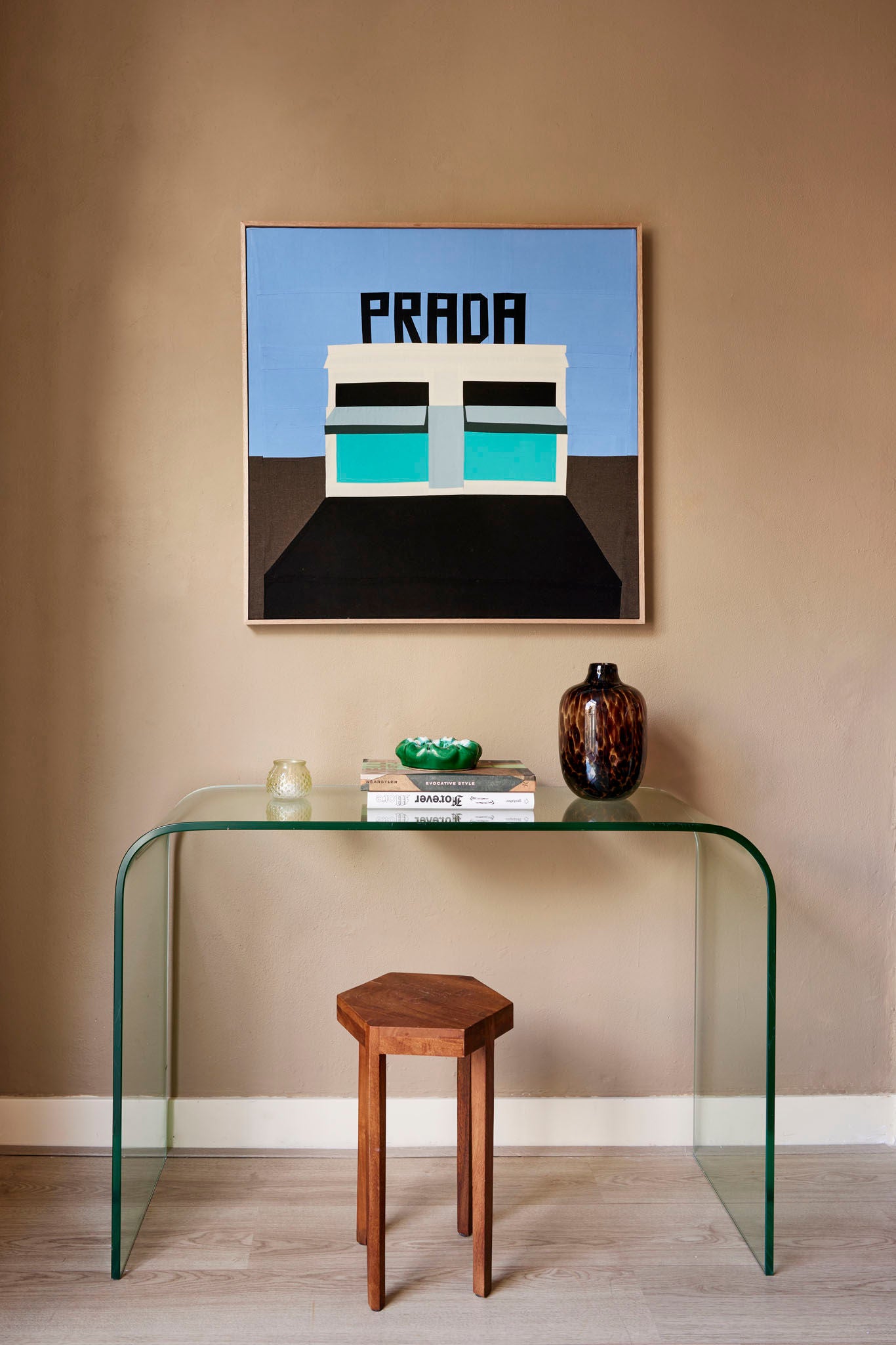 Prada Original Quilted Artwork in Handmade Frame