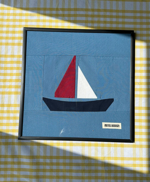 Boat Original Quilted Artwork in Frame