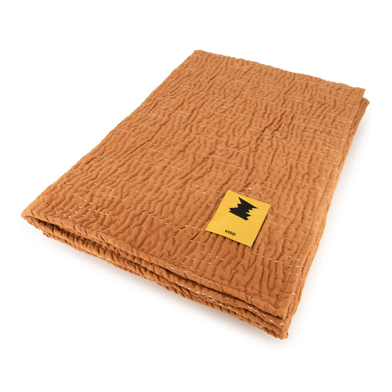 Cotton Texture Blanket Brown